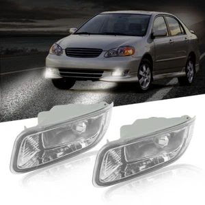 Pair Front Clear Lens Fog Light Driving Lamps Kit For Toyota Corolla 2003 2004 - Picture 1 of 10