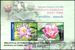 2002 Australia 49th Annual Victorian Philatelic Congress O/P Mini Sheet Used - Imagen 1 de 1