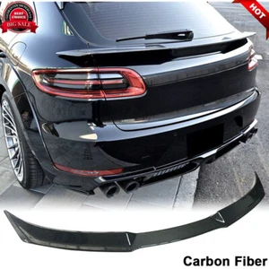 Fits Porsche Macan SUV 2014-2020 REAL CARBON Rear Trunk Middle Spoiler Wing Lip - Bild 1 von 12