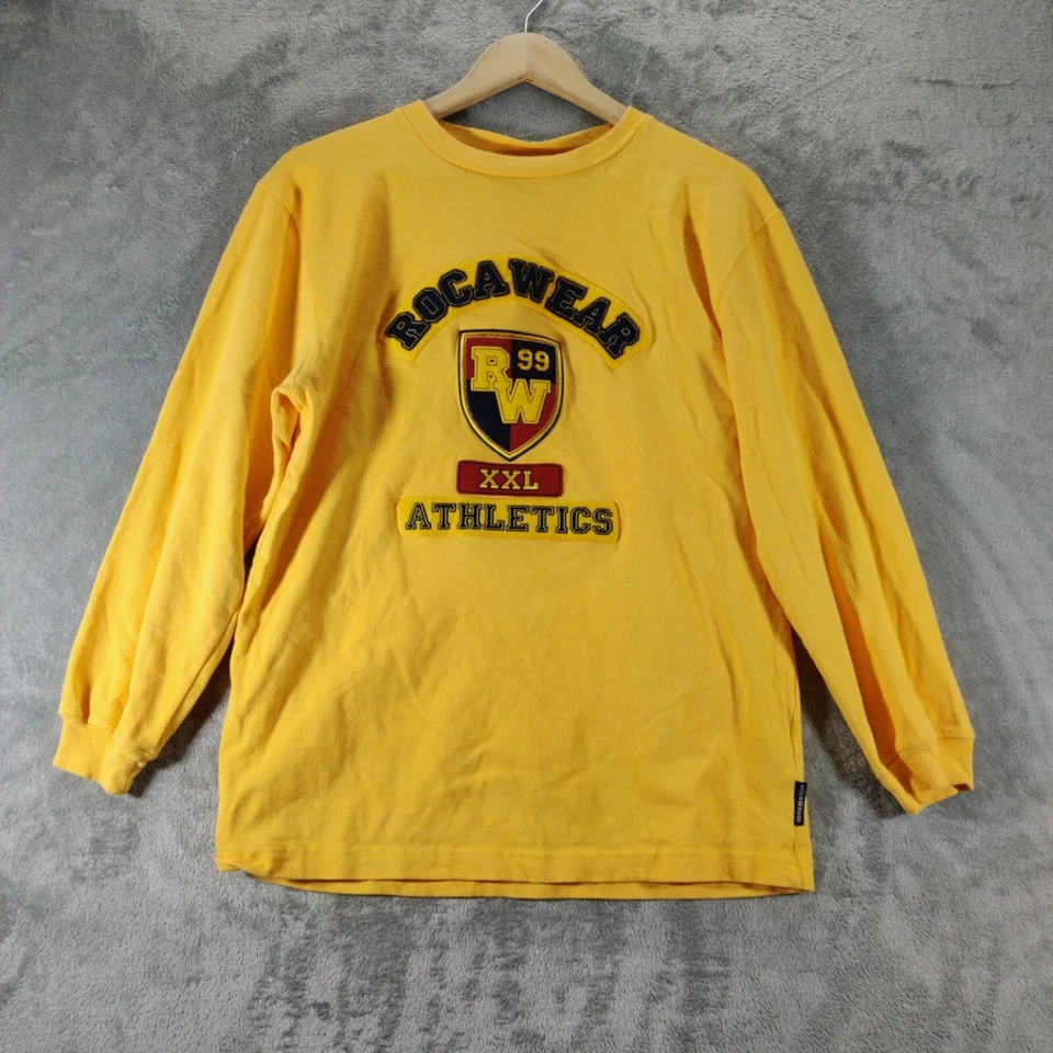 Camisa Rocawear Niños Grande 14/16 Amarilla Manga Larga Bordada Parche Pecho Y2k Foto 1 de 4
