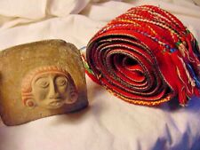 New ListingMaya,Inca,Aztec,sh aman priest effigy rattle,riutal prayer shawl,Mesoamerican,set