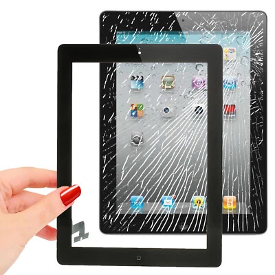 FABRIQUÉ POUR APPLE FOXCONN Vitre Ecran Tactile iPad 2 Noir Assemblée Bouton Home Pré-monté Adhésif PREMIUM
