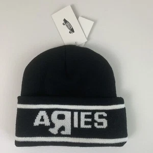 Vans Vault x Aries Unisex Black Logo Beanie Hat One Size Made in USA - Picture 1 of 7