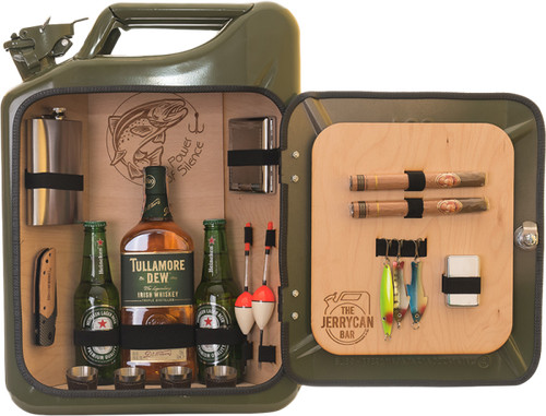 Die Minibar Männerhandtasche für Fischer und Angler - The JerryCan Bar Kanister