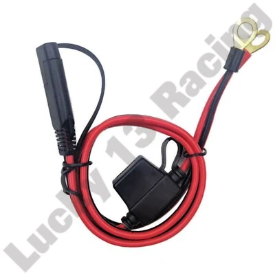 LUCKY 13 RACING SAE Battery Charger cable lead Terminal Ring Connector Motorbike Motorcycle 12V