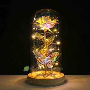 Colorful Platinum LED Flower Rose Gift fr Wife Her Christmas Girlfriend Birthday - Picture 1 of 13