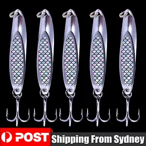 5/10X Fishing Lure Metal Slice Jigs Spinner Bait Spoon Tackle Salmon Tailor Mack - Picture 1 of 7