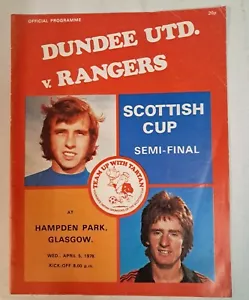 Dundee United vs Rangers. Semifinale Coppa di Scozia 1978. Ottime condizioni. - Foto 1 di 2