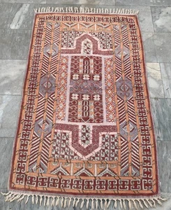 3x5 ft Vintage Handwoven French Aubusson Rug Needle Point Living Room Wool Rug - Picture 1 of 14