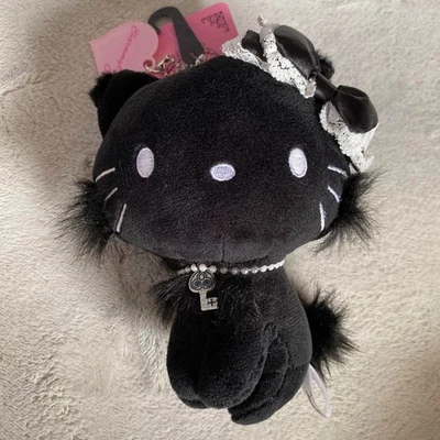 Black Charmmy Kitty Black White Bow Hello Kitty Plush Doll Brand Japan - Image 1 of 2