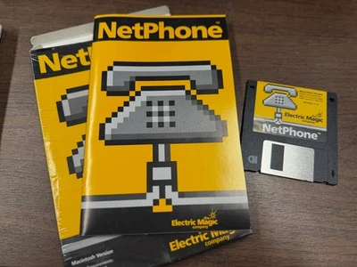 Software Macintosh de colección: NETPHONE / MESSAGESOFT con manuales discos 3-1/2 Foto 1 de 4