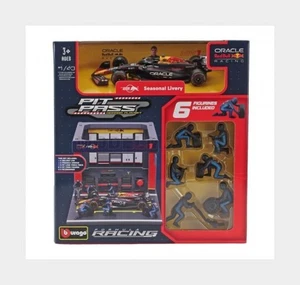 BURAGO 18-38453-V RED BULL - F1 RB19 DIORAMA GARAGE PIT-STOP TEAM ORACLE RED BUL - Foto 1 di 1