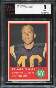 Fleer #18 1963 Dainard Paulson RC BVG 8 New York Jets Oregon State University - Imagen 1 de 1