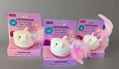 3 CATSTAGES HUNT N'SWAT пернатые стаканы для кошек совершенно новые БЕСПЛАТНАЯ ДОСТАВКА - Изображение 1 из 2