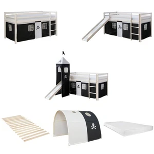 Hochbett 90x200 Kinderbett Rutsche Matratze Stockbett Pirat Vorhang Homestyle4u - Bild 1 von 59