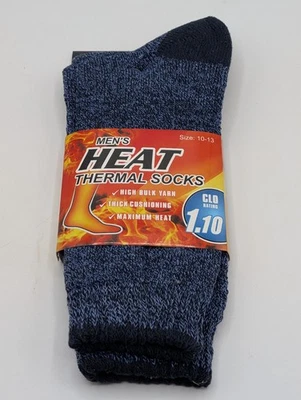 1 Pair Men Heated Sox Winter Warm Thermal Socks Size 10-13 - Blue - Image 1 of 2