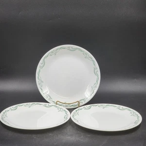 3 Corelle Emily Essteller 10,25" Grün Wirbelmuster Corning Ware USA - Bild 1 von 11