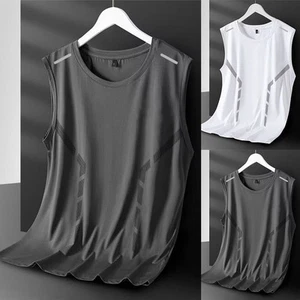 Mens Quick Dry Sleeveless Vest Designed for Comfort During Intense Workouts - Picture 1 of 20