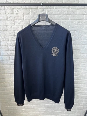 Suéter Gucci Negro Logo Lana/Seda Cuello en V Tejido Para Hombre Talla XXL Italia Foto 1 de 4