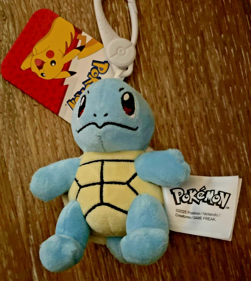 Pokemon Squirtle Plush Keychain Clip by Jazwares – Small Bag Clip Figure