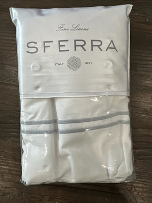 Sferra Grande Hotel King Sham Blanco Azul Nuevo Foto 1 de 4