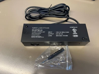 WAC EN-BT96-24 96W Remote Power Supply, 120V/24VDC Electronics Transformer  P1 - Image 1 of 2
