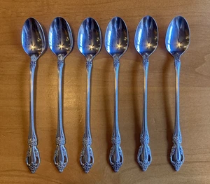 Oneida Raphael (6) Iced Tea Spoons  Distinction Deluxe Stainless Flatware - EUC - Picture 1 of 7
