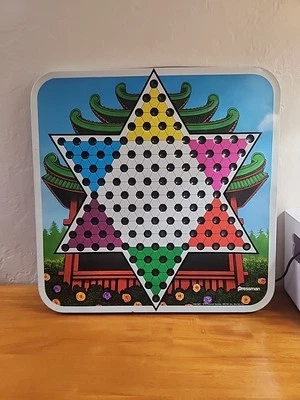 Vtg Pressman Chinese Checkers Steel Litho Game Board No Marbles - Used  - Image 1 of 4