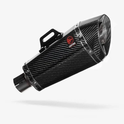 Lextek XP8CL Carbon Fibre Hexagonal Exhaust Silencer Left Hand 51mm Slip On - Image 1 of 4