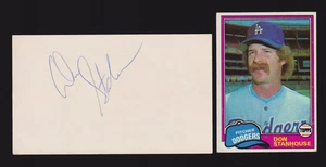 Don Stanhouse (debut 1972) Tex Mont Balt autógrafo firmado automático 3x5 índice certificado de autenticidad - Imagen 1 de 1