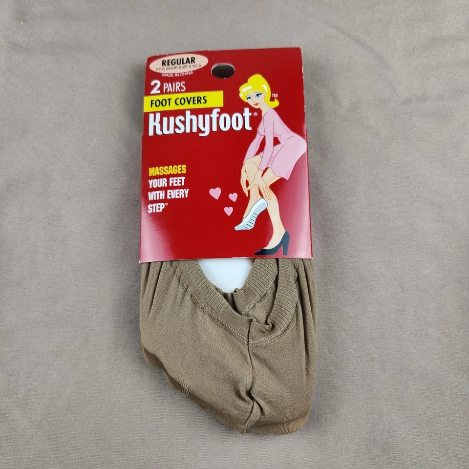 Kushyfoot 2 Pair Foot Covers Ultra Low Cut # 3462 Nude Regular