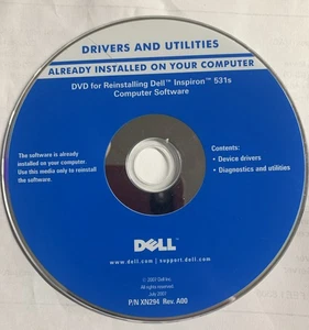 Dell Drivers Utilities DVD For Reinstalling Inspiron 531s  Computer Software2007 - Picture 1 of 2