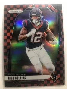 Nico Collins 2024 Panini Prizm #113 RED BLACK CHECKERBOARD PRIZM SSP TEXANS RARE - Picture 1 of 2