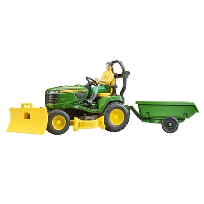 John Deere X949 Mowing Tractor with Trailer and Figure - Immagine 1 di 4
