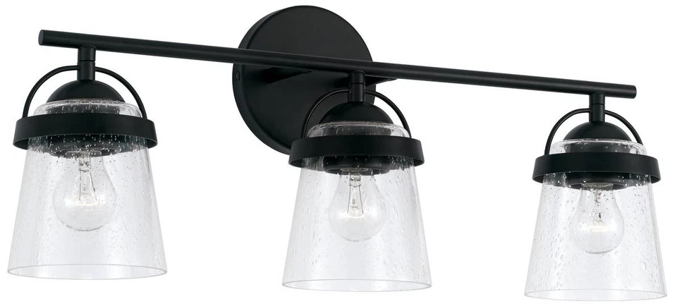Capital Madison 23 1/4" Wide Matte Black 3-Light Bath Light - Image 1 of 1