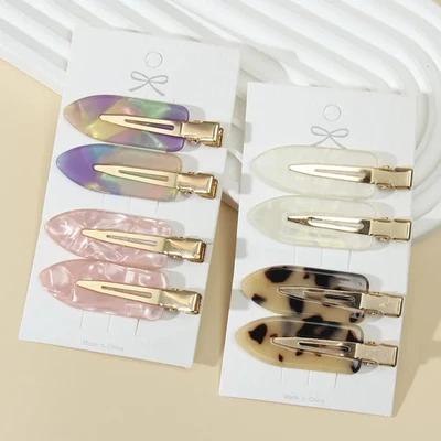 女孩豹发夹套装女式无弯手镯鸭嘴发夹化妆造型 — 第 1/4 张图片