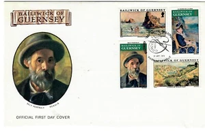 GUERNSEY  FDC 1974 RENOIR ETS - Picture 1 of 1