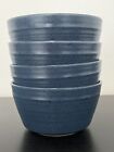 Bee & Willow Milbrook Blue Speckled Soup Cereal Bowls 6” Stoneware Set Of 4