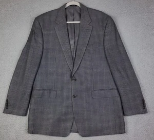 Chaps 100% Silk Sport Coat 2 Btn. Vented Multicolor Houndstooth Checked Size 44L - Picture 1 of 18