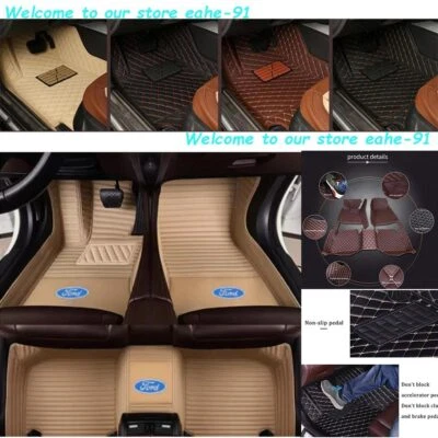 For Ford F250 Crew Cab Car Floor Mats Waterproof Liner Carpet PU Leather Custom Foto 1 de 4