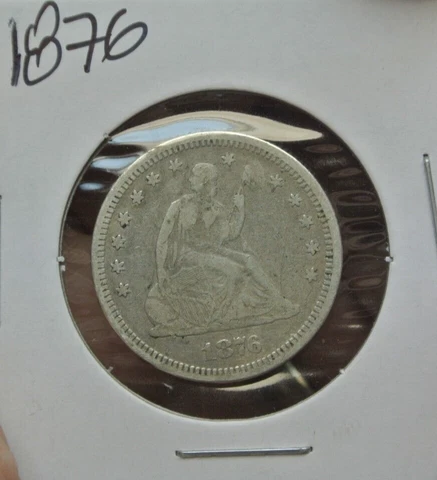 1876 P SEATED LIBERTY QUARTER NICE TYPE COIN Cover