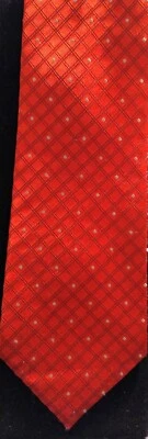 Axcess Christmas Red Silk Tie Handmade Imported Silk Men's Geometric Tie - Image 1 of 4