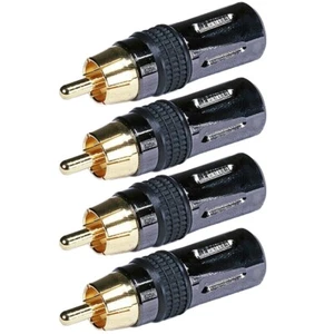 4 Pcs RCA Male Plug Audio Video Cable Connector Adapter Solder Type Gold Plated - Picture 1 of 3