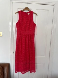 Monsoon Evangelina Red Guipure Lace Dress UK Size 12 RRP £119 - Picture 1 of 7