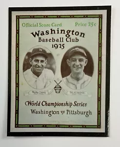 World Series Program Cover Card 1925 Pittsburgh Pirates Washington Senators WS1 - Picture 1 of 2