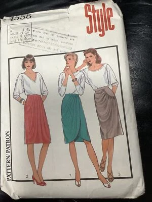🧵Style 4558 sewing pattern Set of Straight and Wrap Skirts sz 14  from 1986 - Image 1 of 3