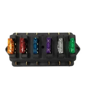 6 Way Circuit Standard ATO Blade Fuse Box DC 12V/24V Car Fuse Block Holder F _yi - Picture 1 of 8