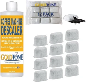 12 Pack Water Filters and Descaler For CUISINART Coffee Maker - Picture 1 of 4