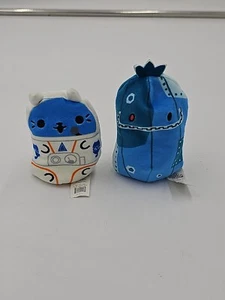 Cats vs Pickles Astro Cat & Mech-Pickle Plush 4" Lot of 2 Soft Stuffed Toys  - Picture 1 of 5