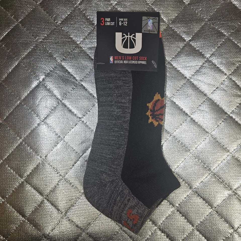 NBA Unk Phoenix Suns Hombres Calcetines Zapato Talla 6-12 Corte Bajo 3 Pares Foto 1 de 2